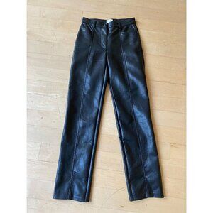 Wilfred Women "melina" black vegan leather straight leg pants sz 0